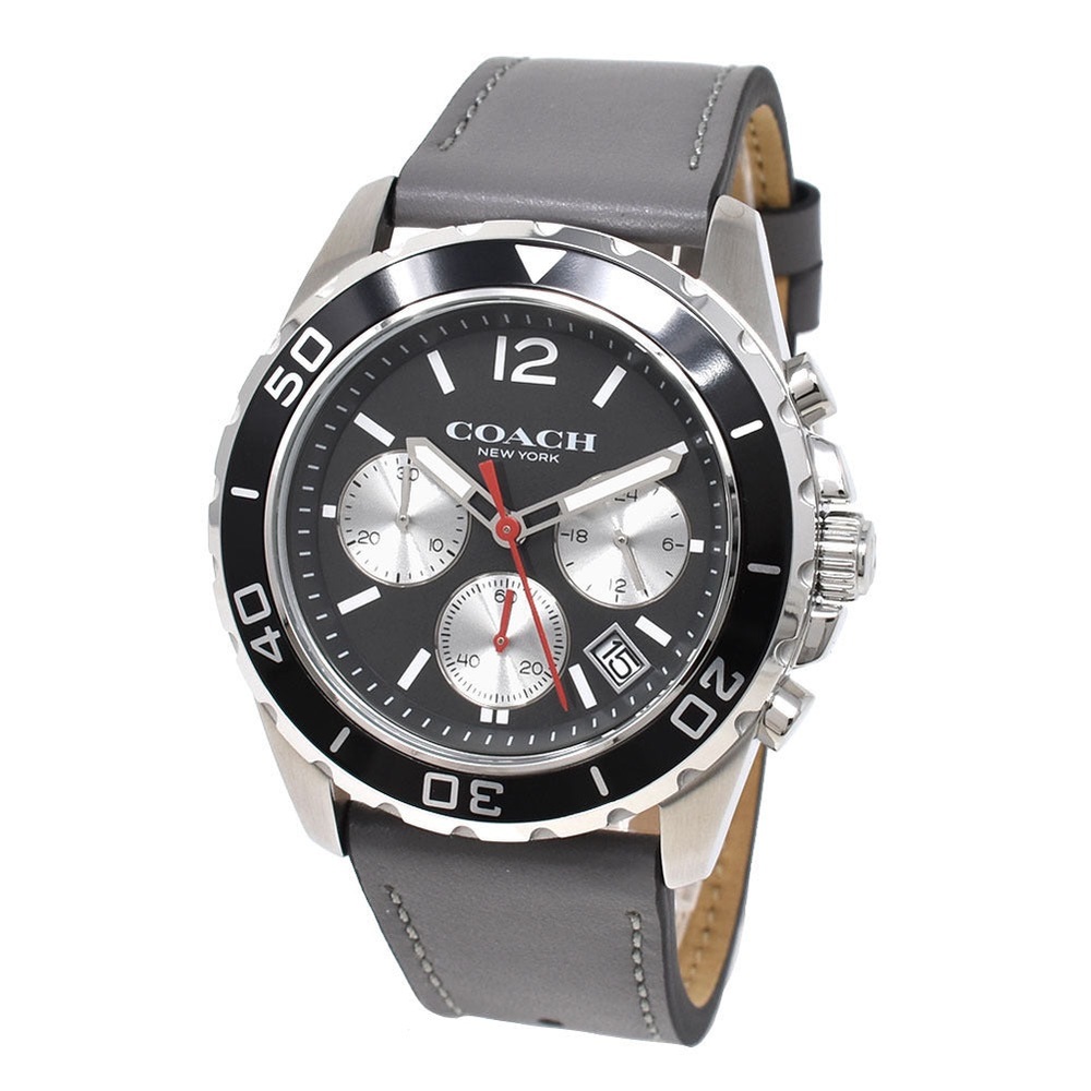 🖤🖤 Coach Kent Grey Dial Grey Leather Strap Watch For Men - 14602561 - Picture 5 of 16